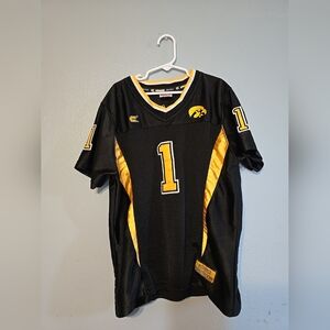 Youth Medium Colosseum Iowa Hawkeyes Jersey Number 1 Black and Yellow